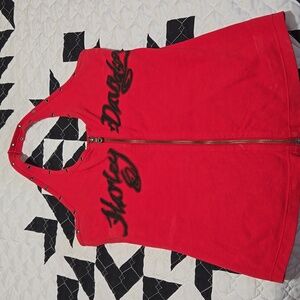 RED AND BLACK HARLEY DAVIDSON HALTER TOP SIZE S